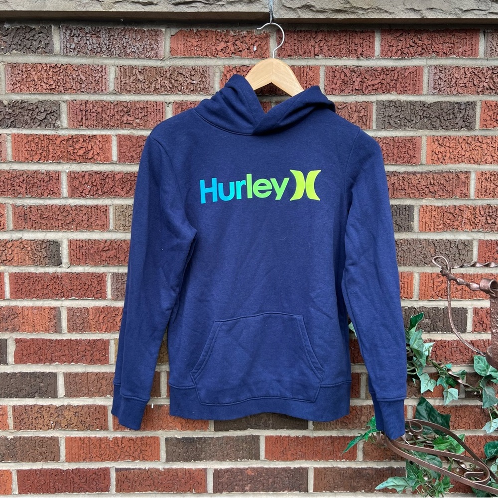 Hurley Kid’s Boy’s Pullover Navy Blue Graphic Hoodie
